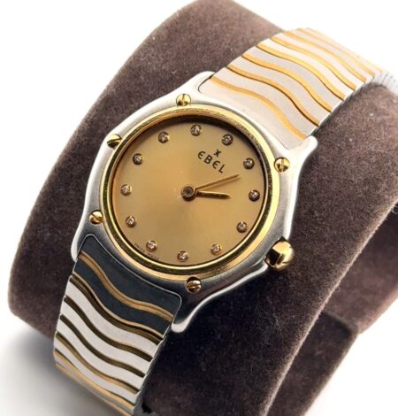 28mm EBEL Classic Wave Two-Tone 18k Gold Bezel Diamond Markers Ladies Wristwatch