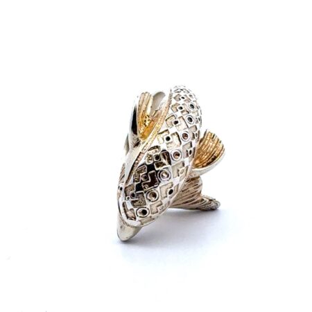 Vintage .925 Sterling Silver 3D Sculpted Dolphin Ring, Size-6.5, 7.82g