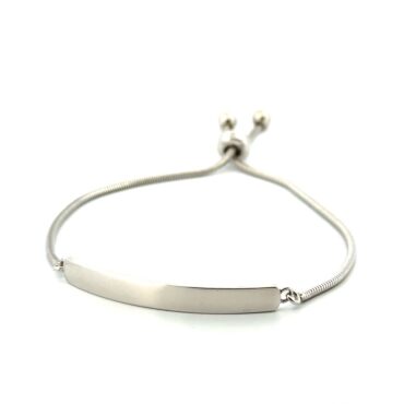 Max 9” Adjustable 925 Sterling Silver ID Bar 925 Sterling Silver Bracelet 7.4g