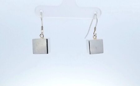 .925 Sterling Silver Square Box Earrings 5.7 Grams