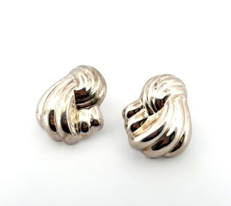 Thailand 925 Sterling Silver Knot Style Earrings 9.9g