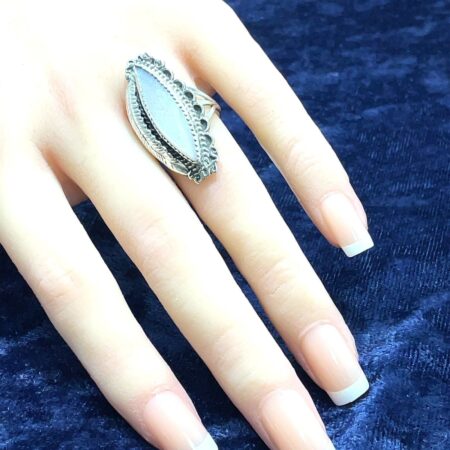 Native American Mother of Pearl Sterling Silver Ring - Size 7