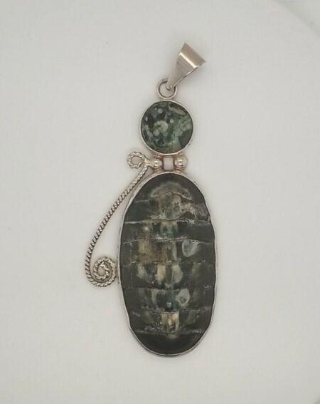 Sterling Silver Chiton Fossil Pendant