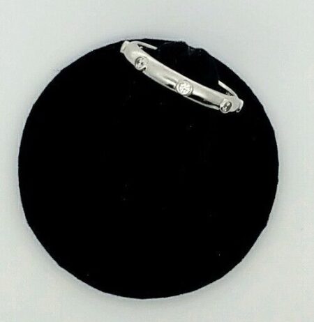 925 Sterling Silver Cubic Zirconia Band Eternity Ring 3.5 Grams Size - 9