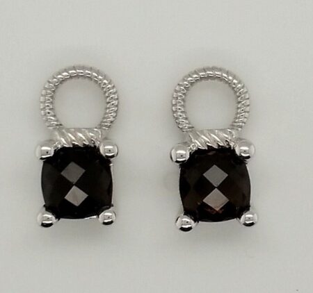 Judith Ripka .925 Sterling Silver Smokey Brown Quartz Earring Charms 4.95g
