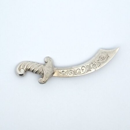 Vintage Sterling Silver Scimitar, Sword, Dagger Design 4.1 Grams 2.75 Inch