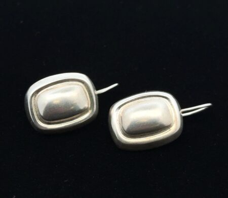 Taxco Mexico TA-03 925 Sterling Silver Puffy Rectangle Earrings, 9.4g
