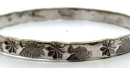 Sterling Silver 6.8mm Wide 8.5” Bangle Bracelet 18.1 Grams