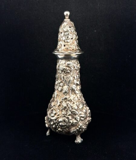 Stieff Rose 925 Sterling Silver Repousse Salt/Pepper Shaker 59.3g