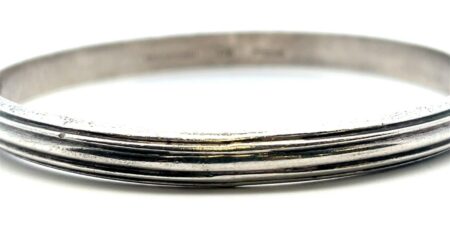 Cheryl Wadsworth Handwrought Sterling Silver 7.75” Bangle Bracelet 29.3 Grams