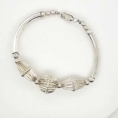 .925 Sterling Silver Fancy Bangle Bracelet 12.4g