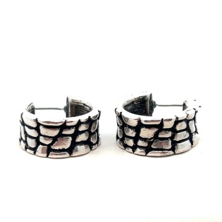 Napier .925 Sterling Silver Textured Hoop Earrings 11.4g