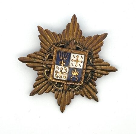 Vintage Enameled Brass French Coat of Arms Brooch/Pendant 20.1 Grams