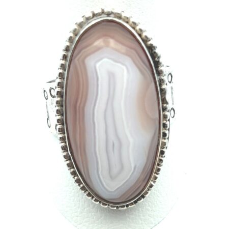 Charles E Wiggins Designer Sterling Silver Brown Agate Ring 11.6 Grams Size-8.5