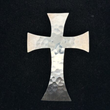 .925 Sterling Silver Hammered Cross, Mexico, 10.6g