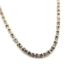 20” x 6.5mm Heavy 925 Sterling Silver Byzantine Chain Hook Clasp Necklace 62g