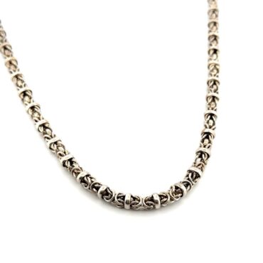 20” x 6.5mm Heavy 925 Sterling Silver Byzantine Chain Hook Clasp Necklace 62g