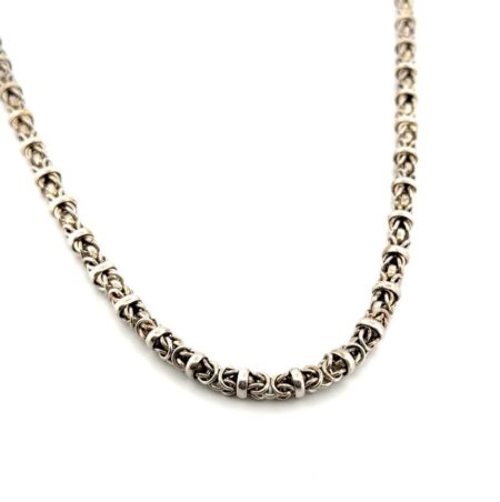 20” x 6.5mm Heavy 925 Sterling Silver Byzantine Chain Hook Clasp Necklace 62g