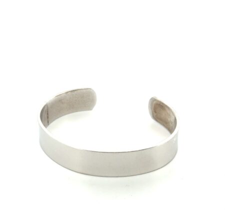 6.75” x 12.5mm Van Dell 925 Sterling Silver Blank Polished Cuff Bracelet 29.4g