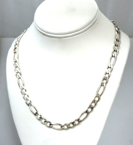 20” x 8mm Italy 925 Sterling Silver Figaro Link Chain Necklace 39.7g