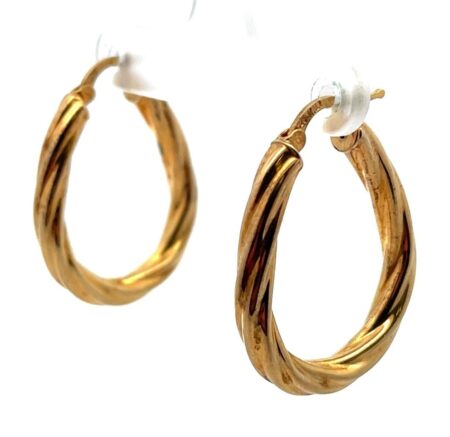 Vintage .925 Sterling Silver Gold Tone Twisted Earrings Made in Italy 6.8g