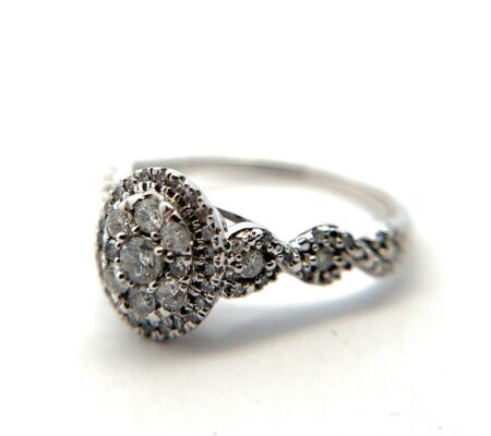 ForeverBride 10k White Gold 1/2CTW Natural Diamond Cluster Ring Size: 7.25