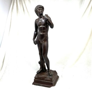 Italian Bronze Statue Replica of Michelangelo's David - 11.5 Inches Tall
