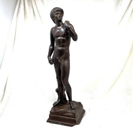 Italian Bronze Statue Replica of Michelangelo's David - 11.5 Inches Tall