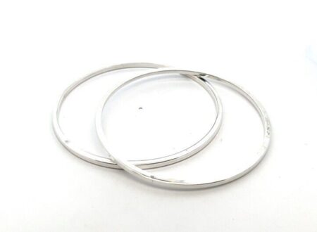 Set of (2) - 925 Sterling Silver Bangle Bracelets - 2.5mm Thick - 18.3g Total