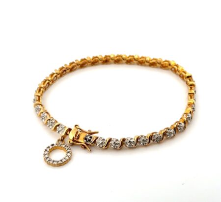 7” Ross Simons Gold Vermeil 925 Sterling Silver Bracelet w/ Charm 11.7g