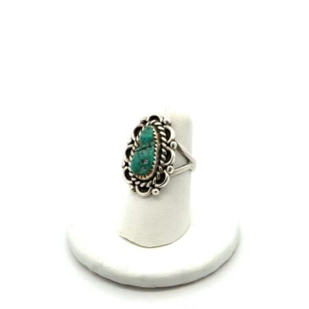 Vintage Southwestern 925 Sterling Silver Turquoise Ring, Size-6, 7.1g