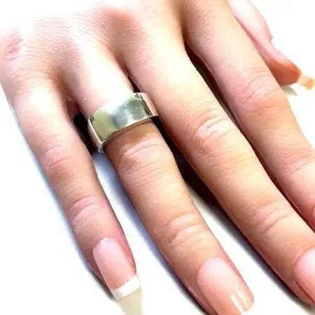 925 Sterling Silver Wide Band Ring 10.0 Grams 4.3mm Wide Band Size-5