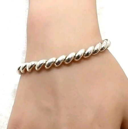925 Sterling Silver San Marco 7.25" Tennis Bracelet With Safety Clasp 16.4 Grams