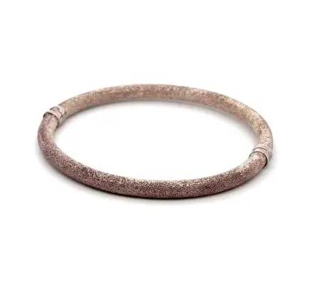 7.5” Milor 925 Sterling Silver Rough Texture Hinged Bangle Bracelet, 12.4g
