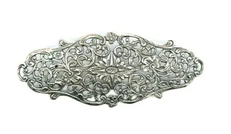.925 Sterling Silver Filigree Flower Brooch, 10.3g