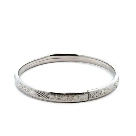 5.5”x4.8mm 925 Sterling Silver Split Bangle Child’s Bracelet, 6.3g