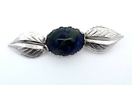 Sterling Silver Labradorite Stone Bar Pin/Brooch 4.8 Grams