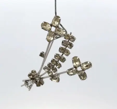 Vintage Sterling Silver Rhinestone Flower Brooch - 5.6 grams