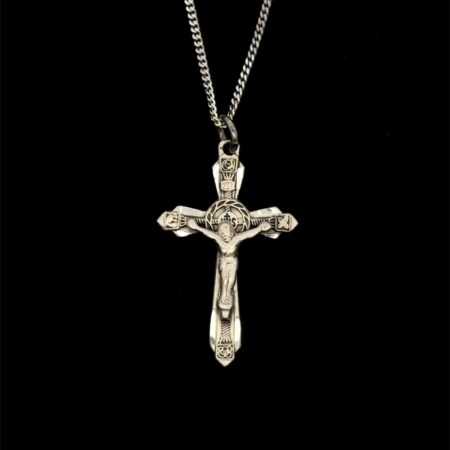 18” .925 Sterling Silver Cross Crucifix Necklace, 2.9g