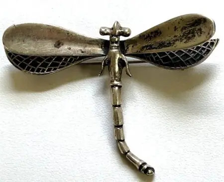 Vintage 925 Sterling Silver Dragonfly Brooch/Pin 13.9 Grams