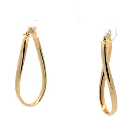 .925 Gold Vermeil Oval Hoop Earrings by Jacmel Mauritius 2.4g