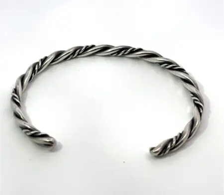 6.5 Inch Twisted 925 Sterling Silver Cuff Bracelet - 12.0 Grams