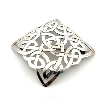 925 Sterling Silver Celtic Eternal Interlace Brooch/Pin 8.7g
