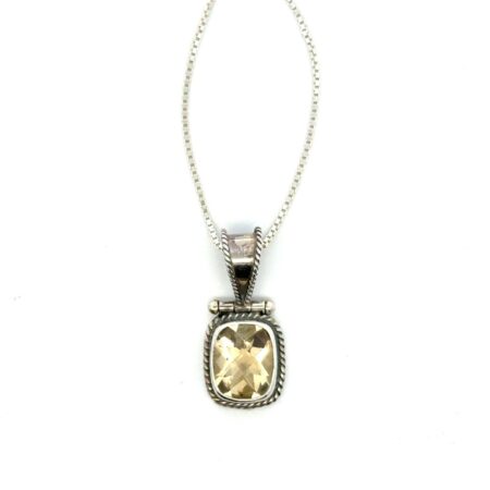 18” .925 Sterling Silver Lemon Quartz Pendant Necklace, 4.5g