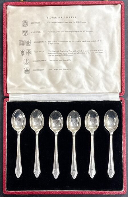 Lanson Ltd. Birmingham England 1942 4 3/8” Spoon Set, 70.7g