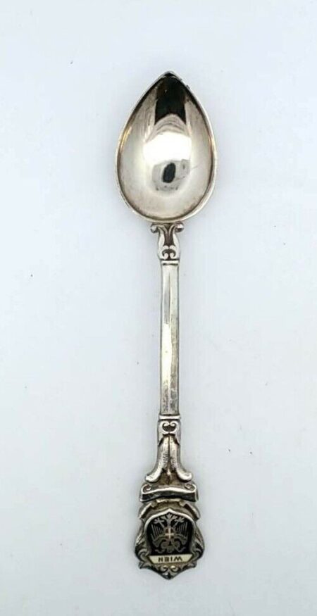 Vintage WEIN Silver Plated Souvenir Spoon 4.25 Inch 12.4 Grams Marked 900