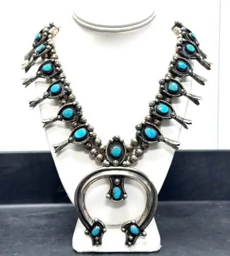 Alfred Long .925 Sterling Silver Squash Blossom Necklace, ~24”, 248g