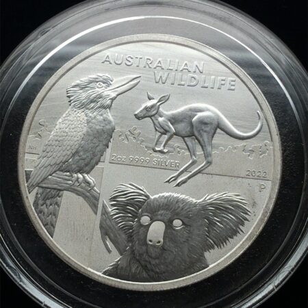 2022 "P" $2 Australian Wildlife 2oz .9999 Fine Silver Bullion Coin