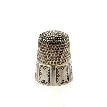 .925 Sterling Silver Thimble Top Portion Honeycomb Bottom Engraver, Size 9, 5.5g