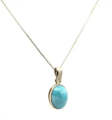18” .925 Sterling Silver Oval Laminar Pendant Necklace, 4.1g